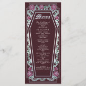 Café gothique Argent Rose Mariage rouge Menu (Devant)