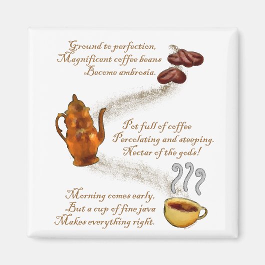 Café Haiku Réfrigérateur Magnet (Devant)