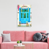 Cafe Hand-getrokken potlood krijt Art Canvas Print (Insitu (Woonkamer))