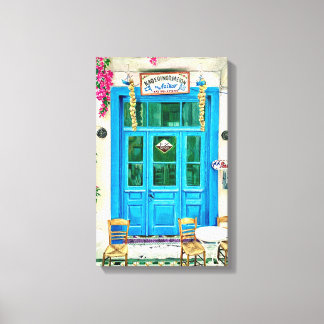 Cafe Hand-getrokken potlood krijt Art Canvas Print