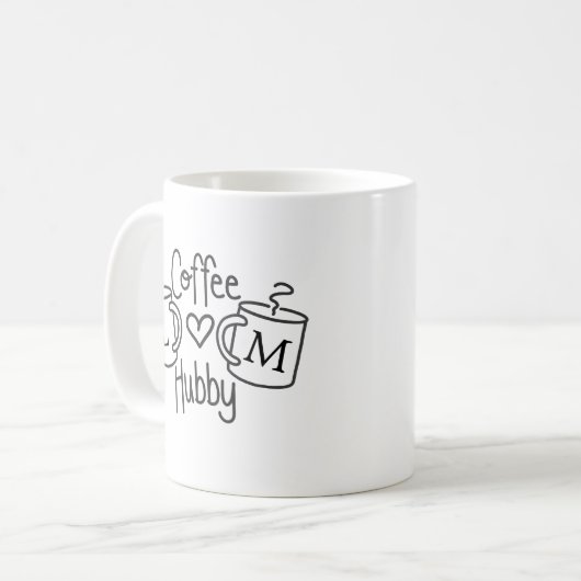 Café Hubby Love Monogram Mug (Devant gauche)