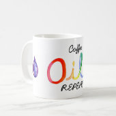 Café, HUILES, RÉPÉTITION ! Tasse (Devant gauche)