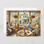 Café in Carmel bij het Zee Briefkaart (Voorkant / Achterkant)