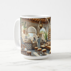 Café in Casablanca Marokko Waterverf Schilderen Koffiemok