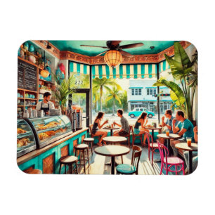 Café in de Waterverf van Miami Magneet