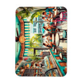 Café in de Waterverf van Miami Magneet (Verticaal)