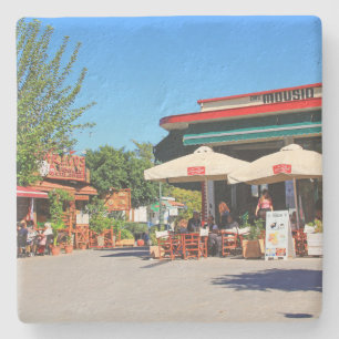 Cafe in Greece Square Onderzetter