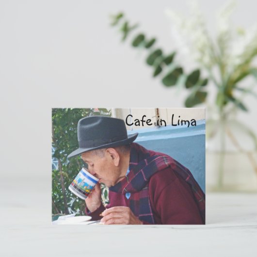 Cafe in Lima Briefkaart (Staand voorkant)