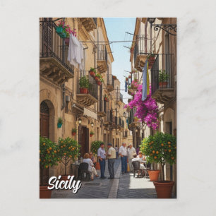 Café in Sicilië Italië Briefkaart