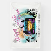 Café Jazz Cat Bannière du Nouvel An (Verticale)