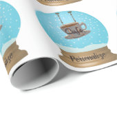 Cafe-koffiebord sneeuw-wereldbol verpakkingspapier cadeaupapier (Rol Hoek)