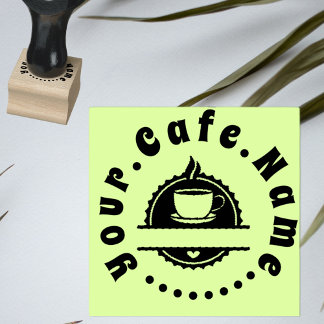 Café koffiekop logo afbeelding 	rubberstempel