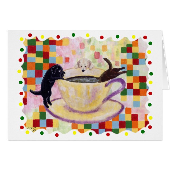 Café Labradors avec les points colorés (Devant horizontal)