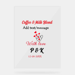 Café & lait mélange amour couple café coeur rouge 