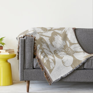 Cafe Latte Dogwood Floral Deken