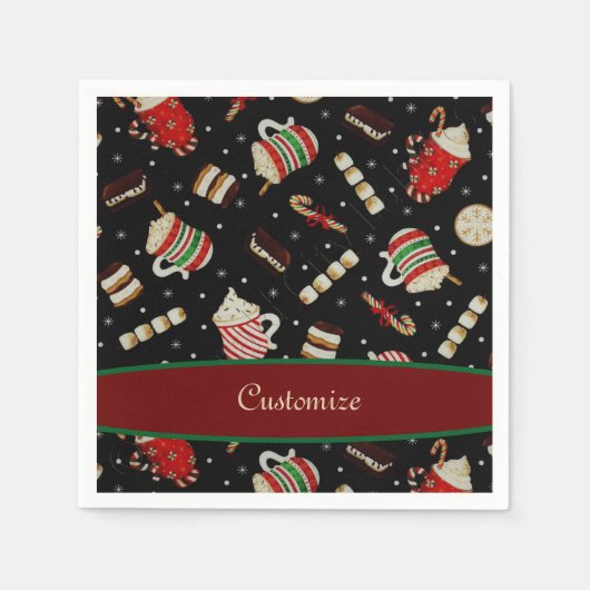 Cafe Latte Kerst Koffie Servet (Voorkant)