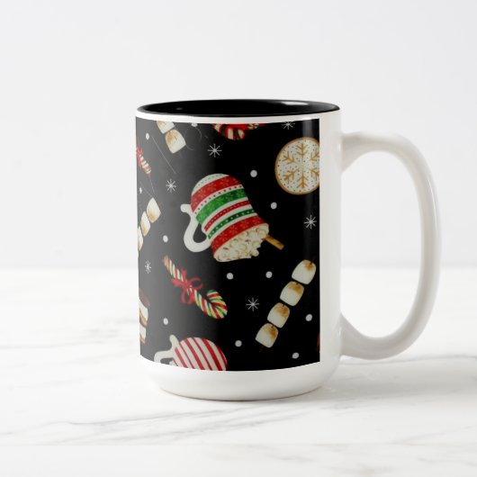 Cafe Latte kerstkoffie-Mok Tweekleurige Koffiemok (Rechts)