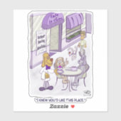 Cafe Le Chien Autocollants Coupés Sur Mesure (Feuille)