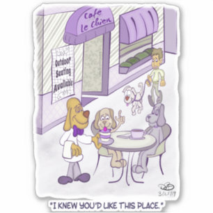 Cafe Le Chien Custom-Cut-Stickers Sticker