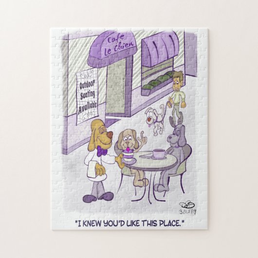 Cafe Le Chien Puzzle Legpuzzel (Verticaal)