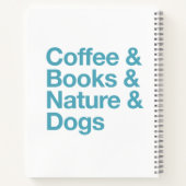 Café & Livres & Nature & Chiens Carnet (Bleu) (Dos)