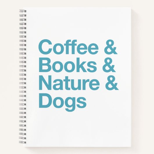 Café & Livres & Nature & Chiens Carnet (Bleu) (Devant)
