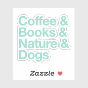 Café & Livres & Sticker Nature & Chiens (Turquoise