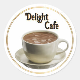 Cafe logo ronde sticker