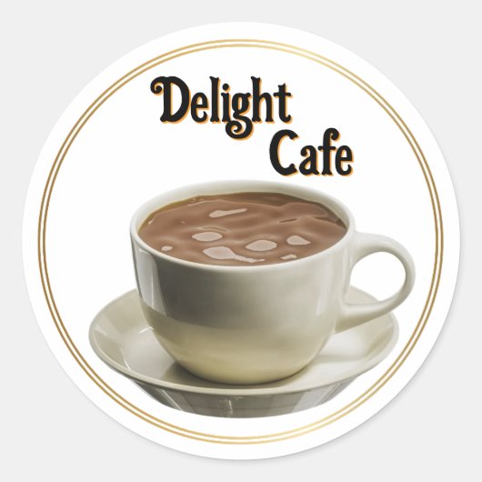 Cafe logo ronde sticker (Voorkant)