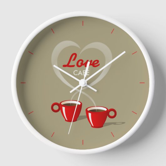 Café Love Café Horloge murale personnalisée (Recto)