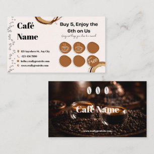 Café loyaliteit stempelkaart bruin beige klantenkaartje