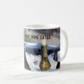 Café maintenant. Vin plus tard. Tasse drôle pour (Devant droit)