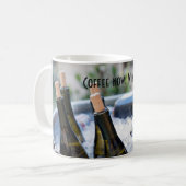 Café maintenant. Vin plus tard. Tasse drôle pour (Devant gauche)