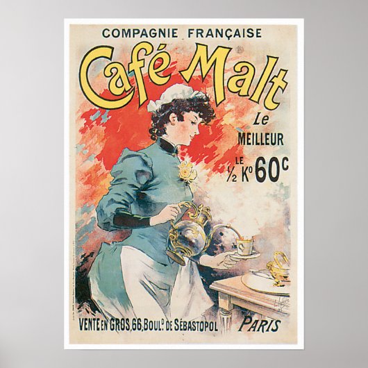 Cafe Malt koffie Drink en art. Poster (Voorkant)