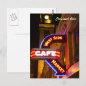 Cafe Market Neon Briefkaart (Cleveland) (Voorkant / Achterkant)