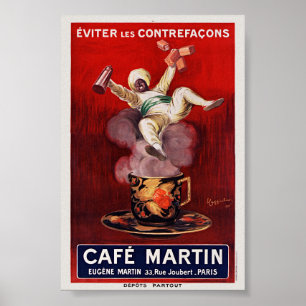 Cafe Martin Poster vintage Art déco français 1921
