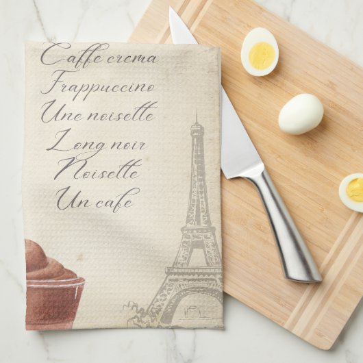 Café menu cuisine serviette de thé (Quart Plié)