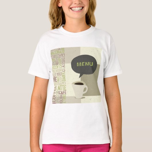 Café Menu Filles T-shirt (Devant)
