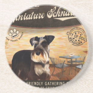 Cafe Miniature Schnauzer Zandsteen Onderzetter