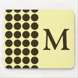 Café Mocha Cream Neutrale Stippen met monogram Muismat
