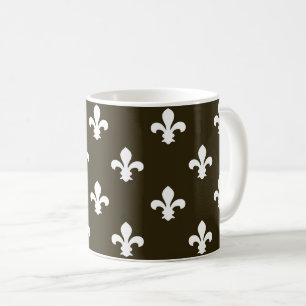 Café Mocha Neutral Fleur de Lys Koffiemok