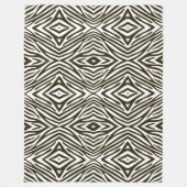 Café Mocha Neutral Zebra Fleece Deken (Voorkant)