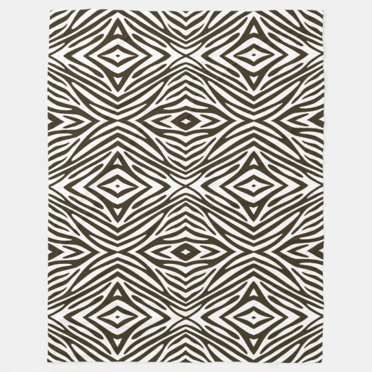 Café Mocha Neutral Zebra Fleece Deken (Voorkant)