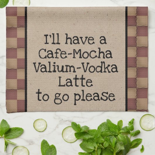 Cafe Mocha Valium Vodka latte om alsjeblieft te ga Theedoek (Gevouwen)