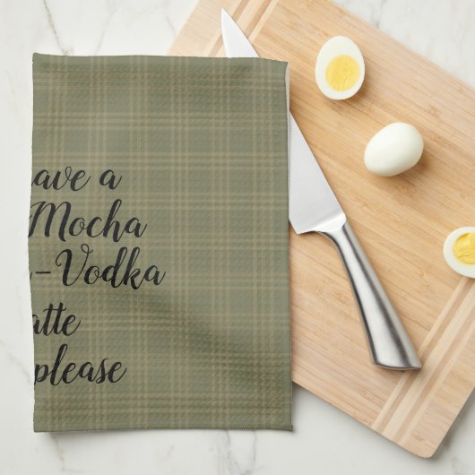 Cafe Mocha Valium Vodka latte om alsjeblieft te ga Theedoek (Quarter Fold)