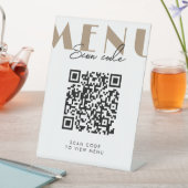 Cafe Modern Scan Menu QR-code Reclamebord Met Voetstuk (Insitu)
