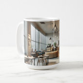 Café moderne aquarelle peinture Mug (Devant gauche)