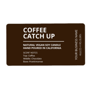Café moderne Brown Étiquettes de bougie