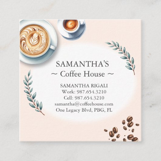 Café moderne Cartes de visite professionnels (Devant)