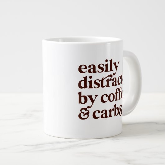 Café moderne Lover Carbs Lover Mug de café géant (Devant droit)